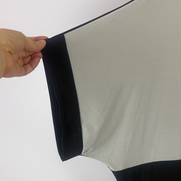 Sympli Black Gray Tan Colour Block Minimalist Casual Tunic Top Size 12 - Picture 3 of 10